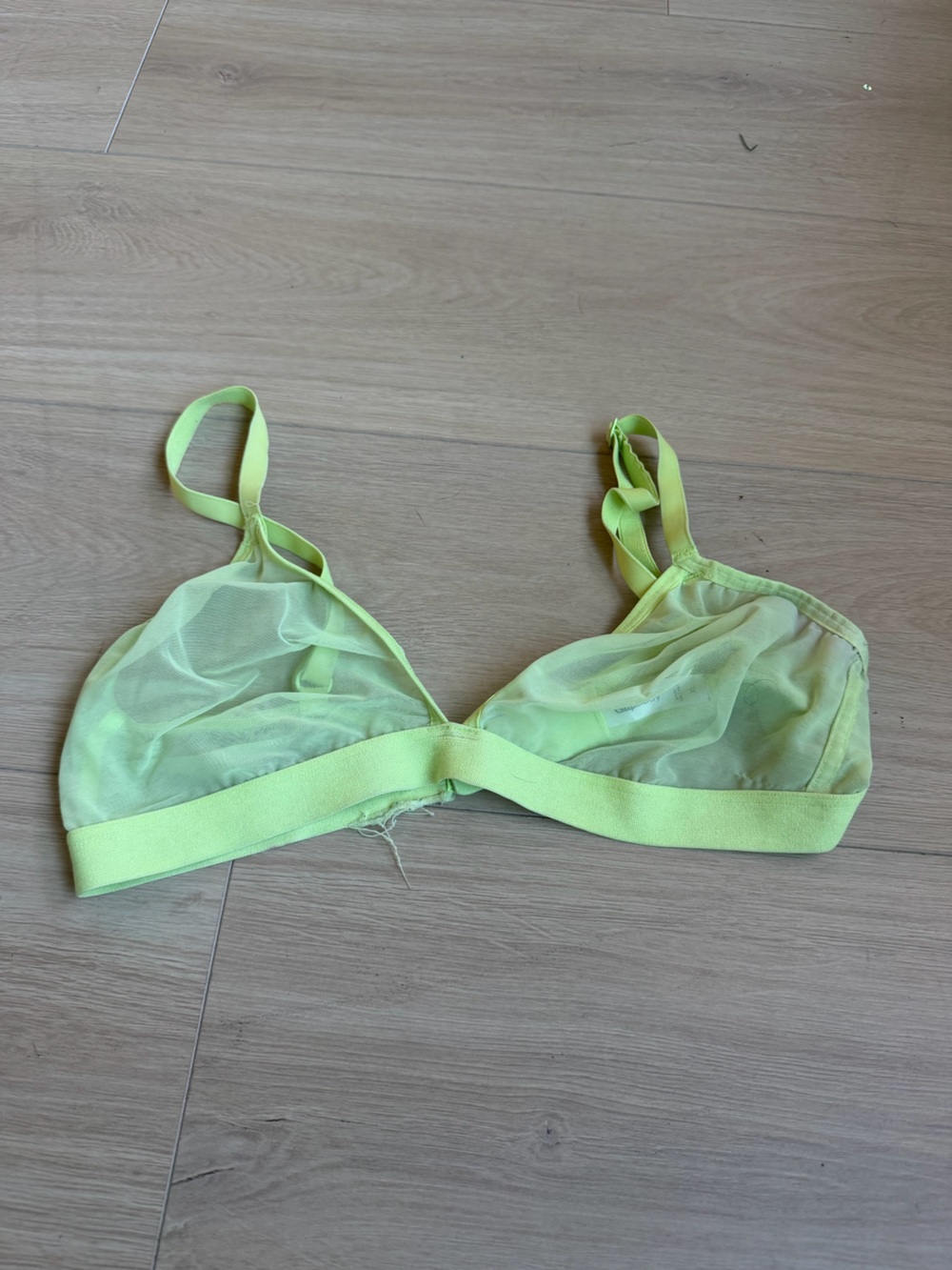 Sheer Unlined Bralette in Lime Green